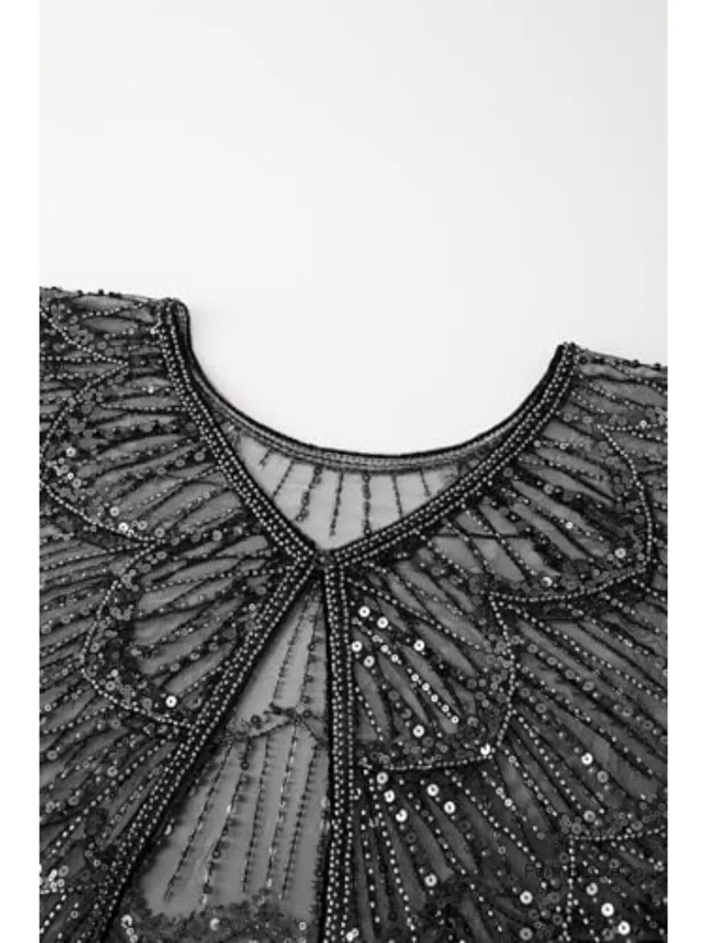 1920s Sequined Shawl Wrap Women Vintage Gatsby Cape Evening Party